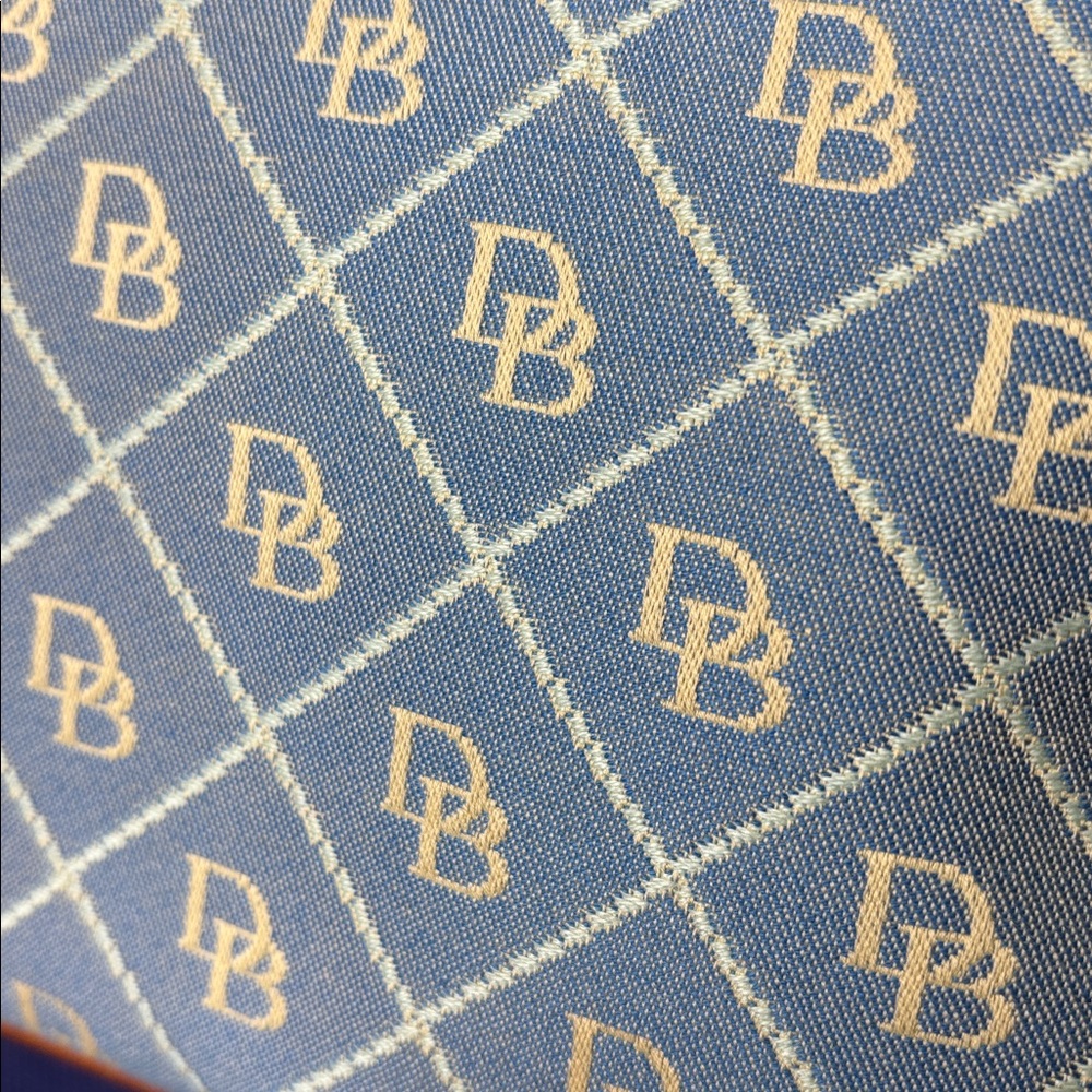 Dooney & Bourke Light Blue and Tan Shoulder Bag - Picture 2 of 11